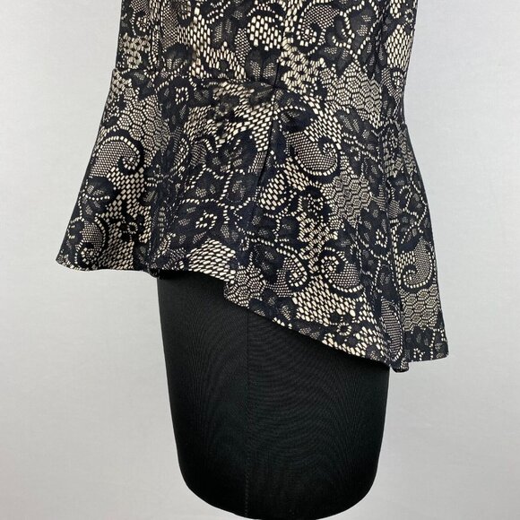 Have Womens L Floral Lace Strapless Peplum Top Lined Back Zipper Boho Party - Picture 7 of 15